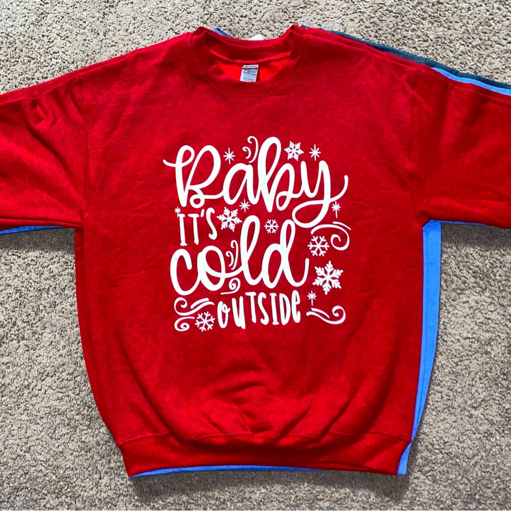 🆕 Baby It’s Cold Outside - Gildan Unisex Crewneck Sweatshirt- Medium